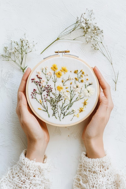 Broderie manuală colorată